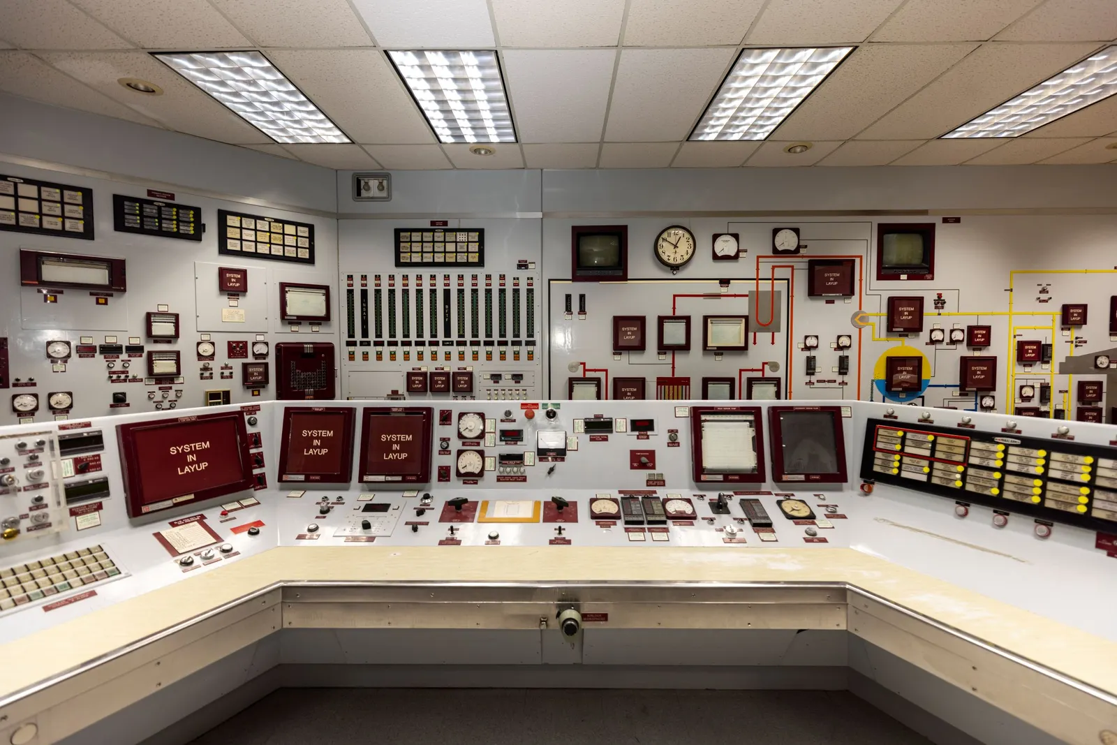 A control room of an industrial facility