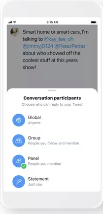 Tweet reply controls