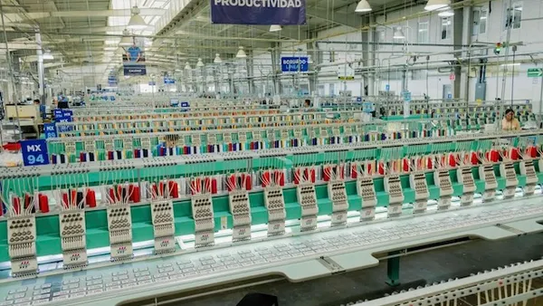 Factory floor of World Emblem plant.