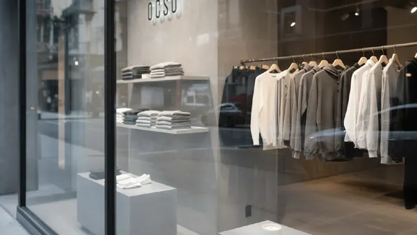View of a clothing showroom