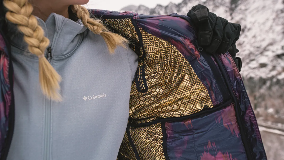 Columbia Sportswear's Labyrinth Loop Hooded Jacket is worn with Columbia's Omni-Heat Infinity thermal reflective lining.