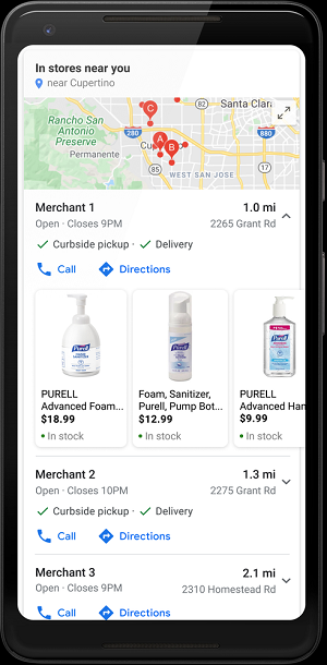 Google Shopping tab listings