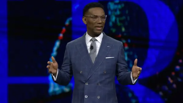 SHRM's president and CEO, Johnny C. Taylor, Jr., speaks at the SHRM26 keynote session in Orlando, Fla. on June 18, 2026.