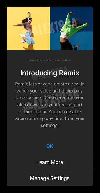 Instagram Reels remix intro