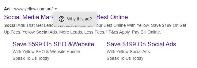 Google Why this ad? example