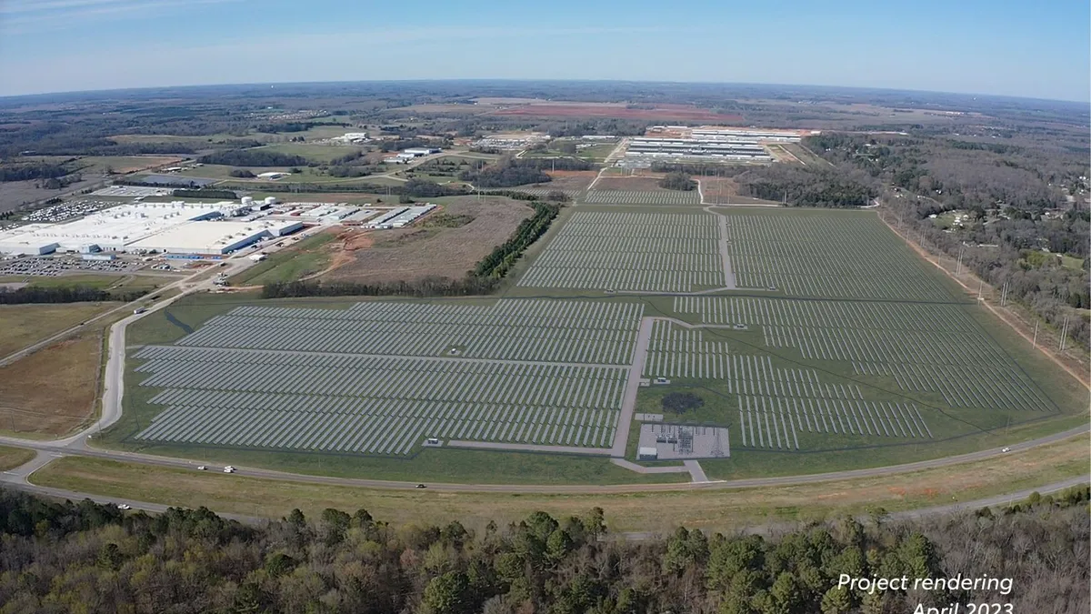 Rendering of Toyota, Toyota Tsusho America and Huntsville Utilities 168-acre solar project.