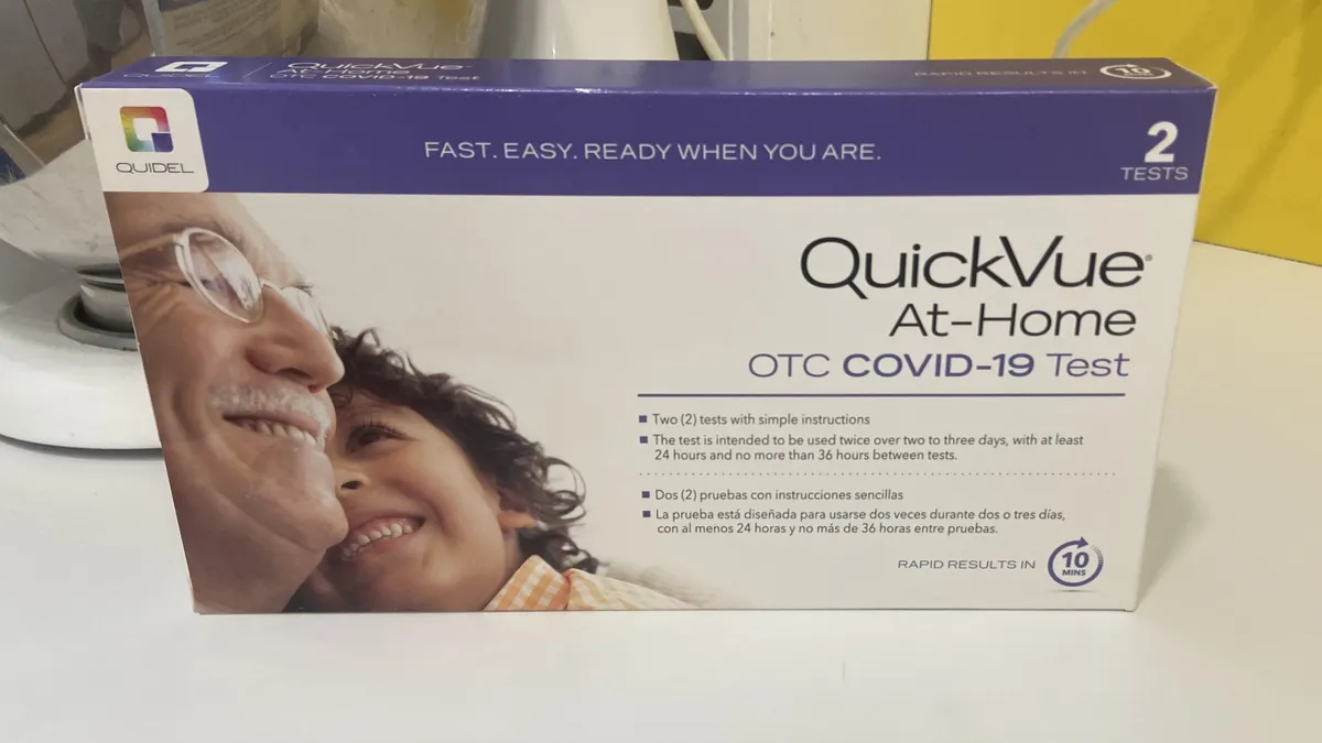 Image of a Covid test kit on the kitchen counter of the MTD Lead Editor