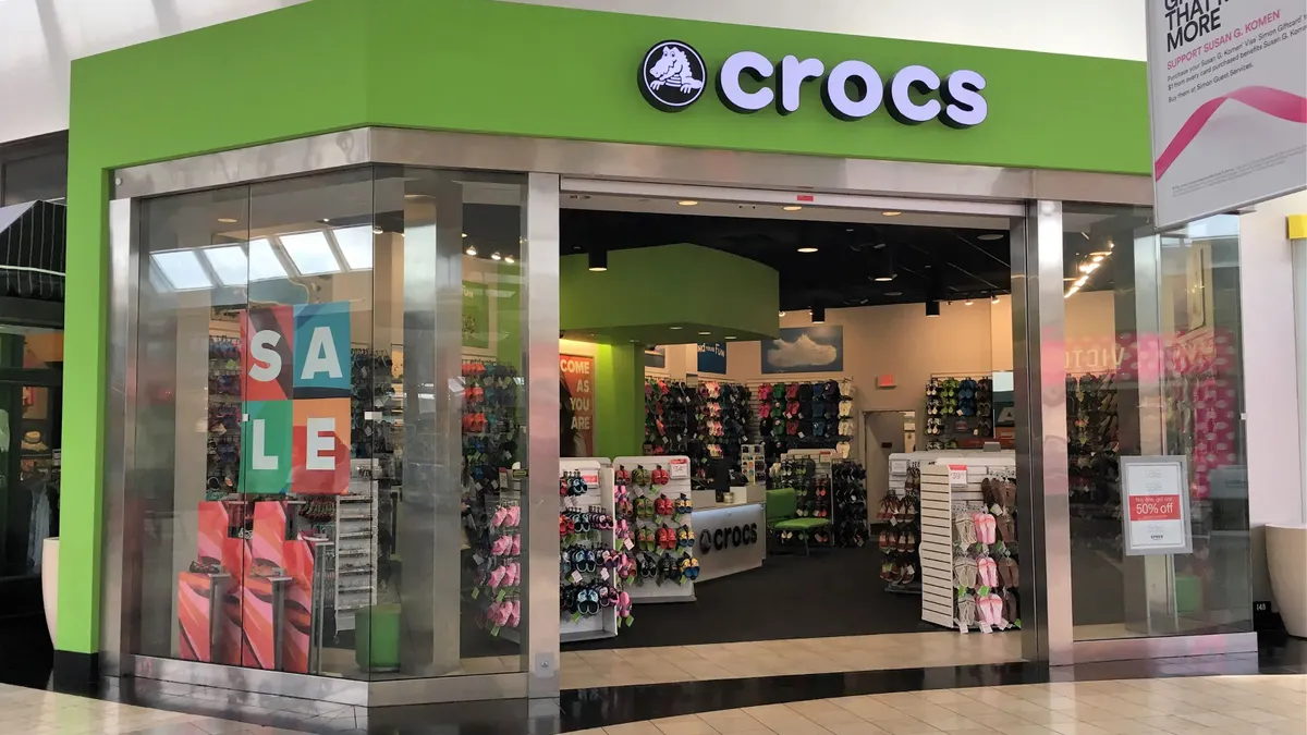 A Crocs storefront