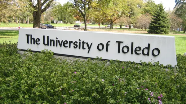 A sign at the University of Toledo
