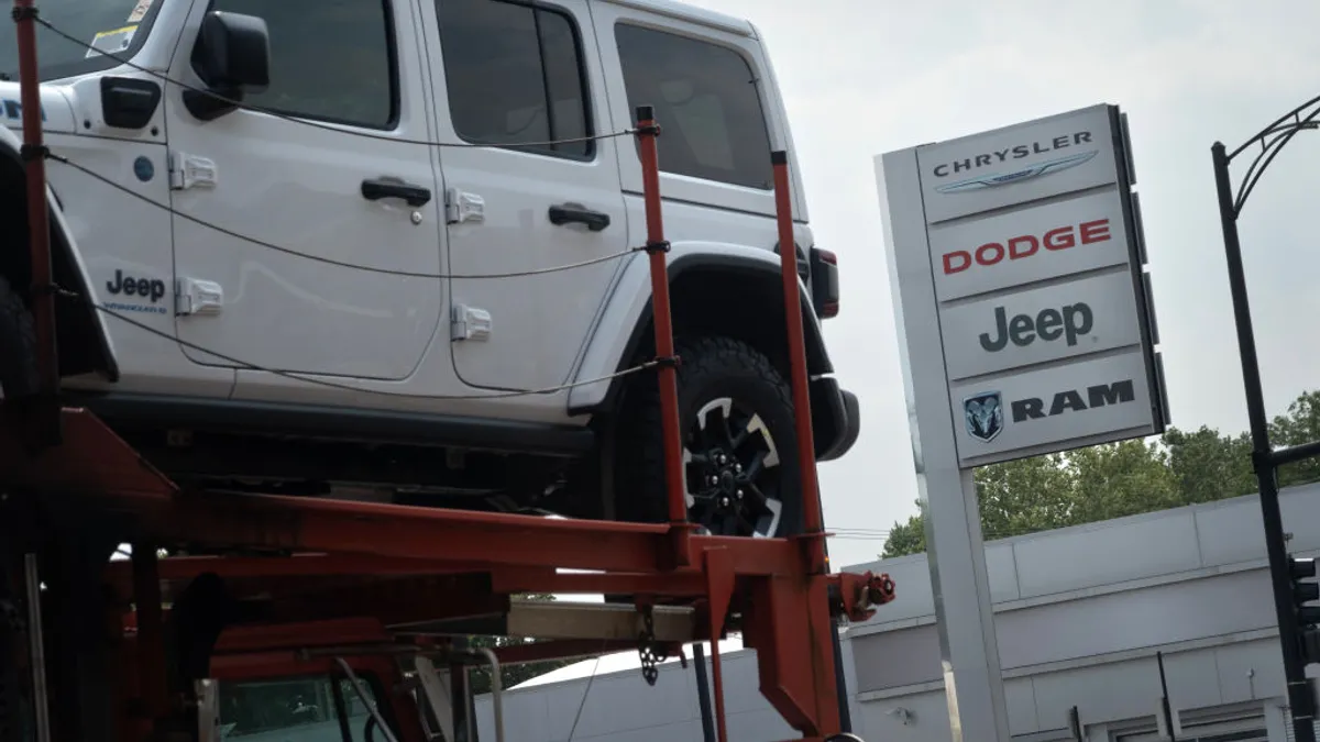 A car dealership sign