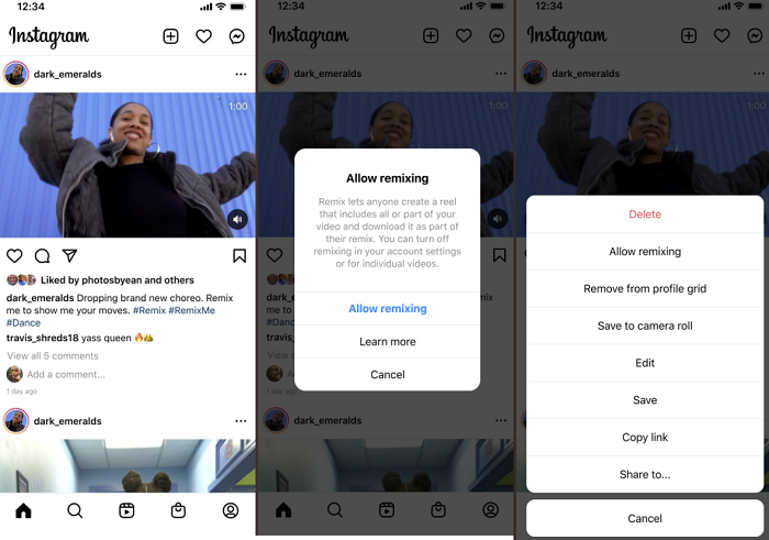 Instagram video remix