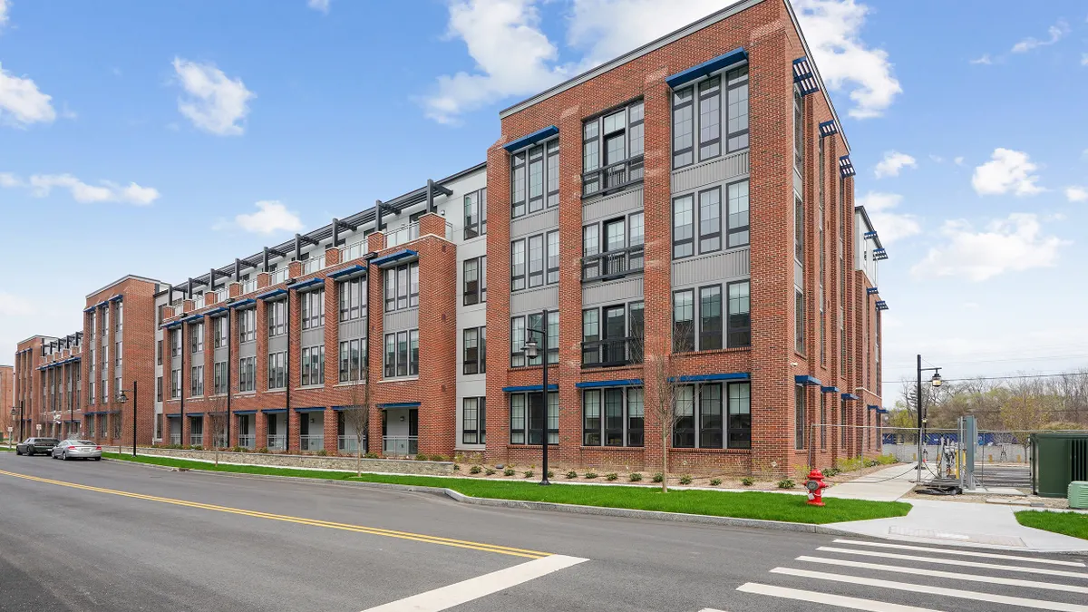 Brick apartment building