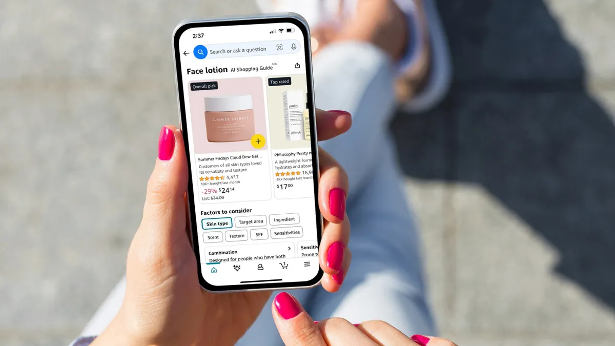 Amazon AI Product Guides on its digital app