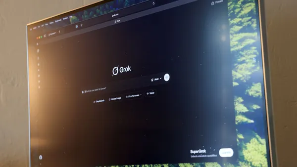 Grok website on a computer screen