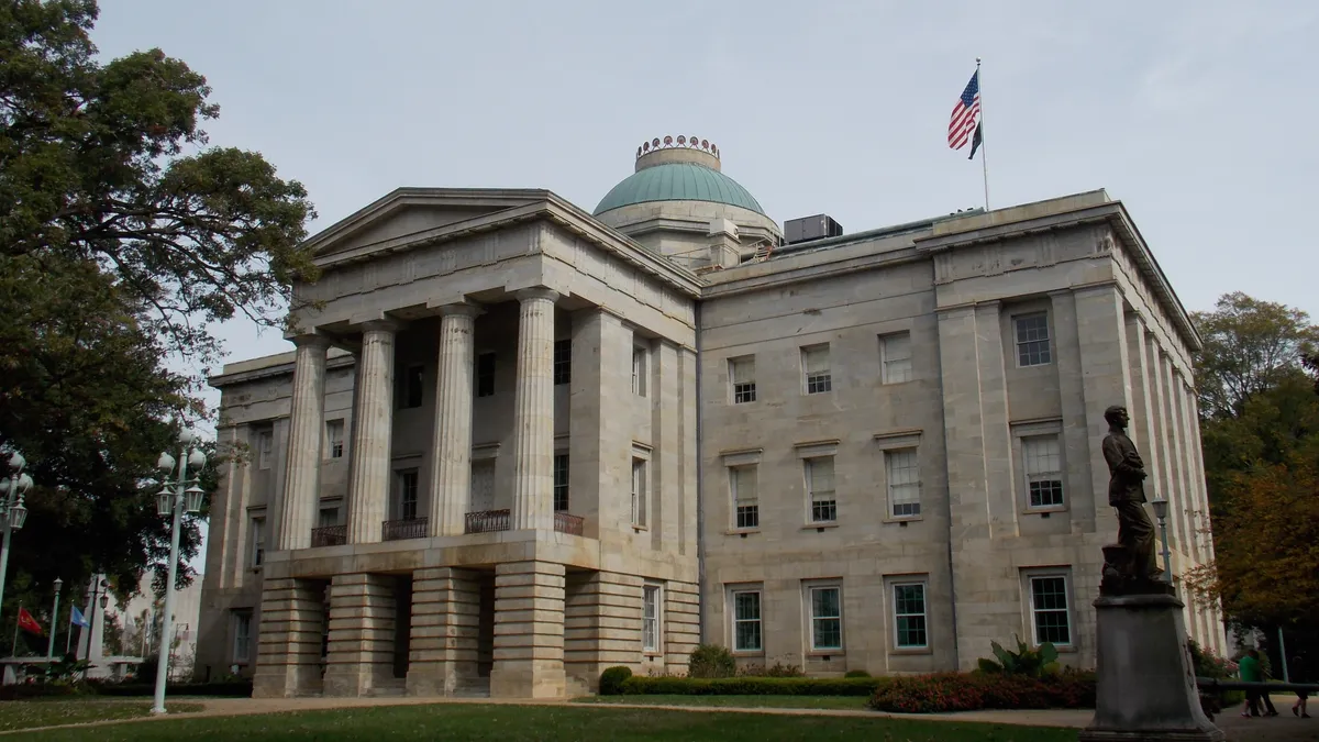 The North Carolina capitol building