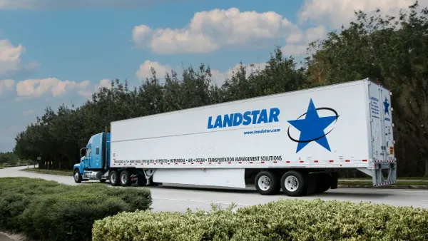 A freight truck on the road.
