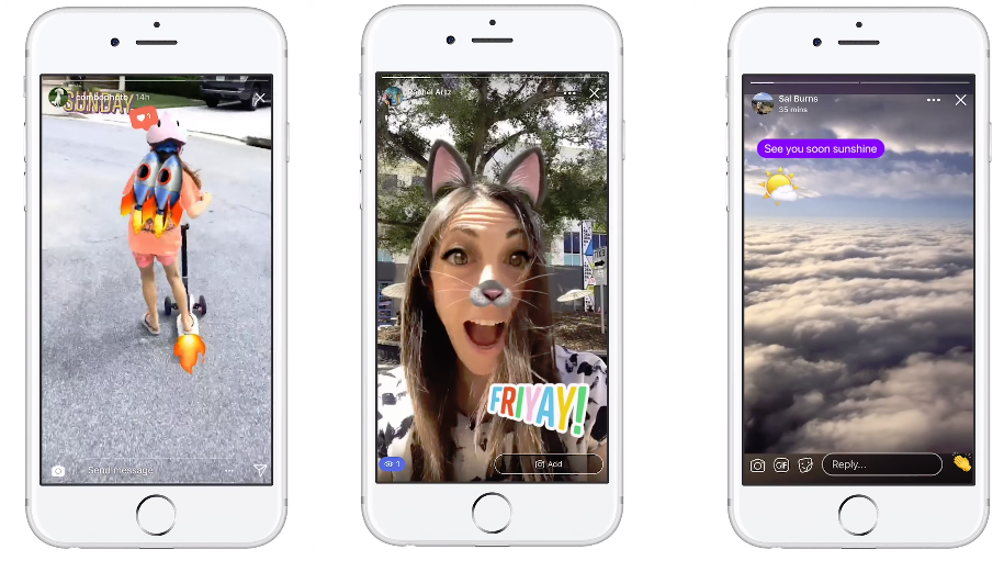 Facebook Stories examples