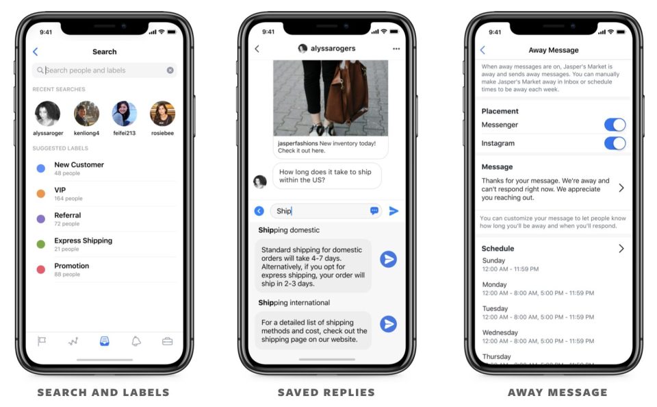 Instagram Direct business options