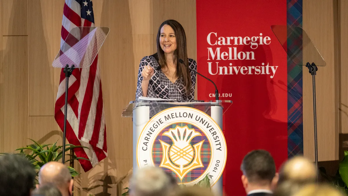 CISA Director Jen Easterly speaks at Carnegie Mellon University urging the tech industry to embrace secure-by-design product development.