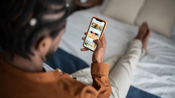 A man orders food on his phone