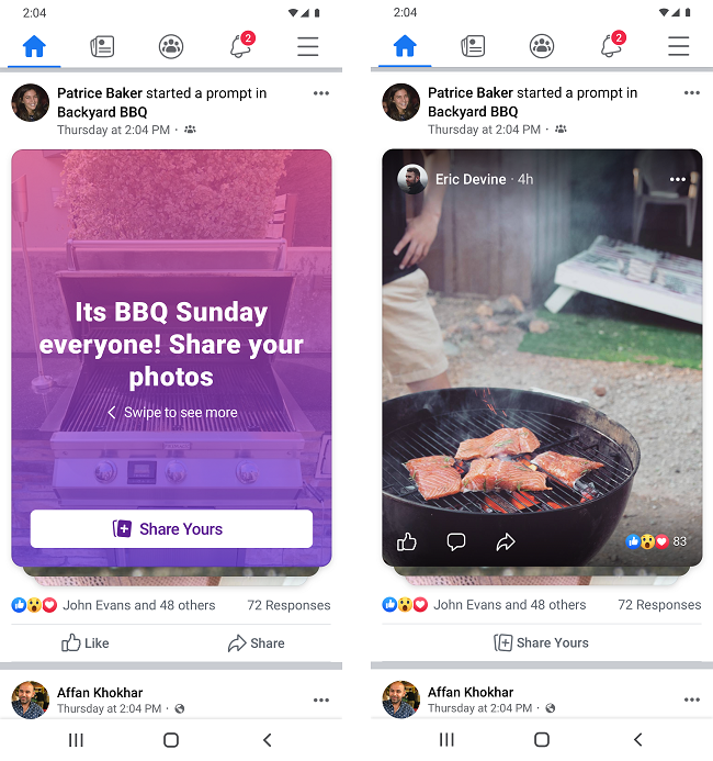 Facebook Group prompts