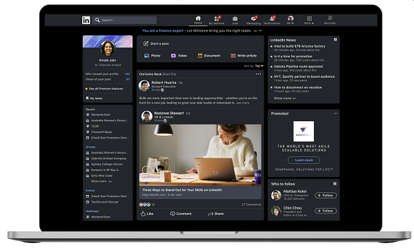 LinkedIn Dark Mode