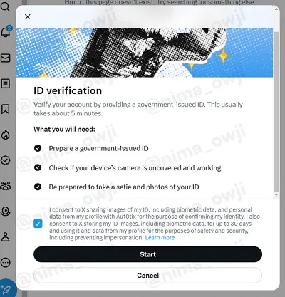X ID verification