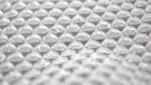 Close up view of bubble wrap
