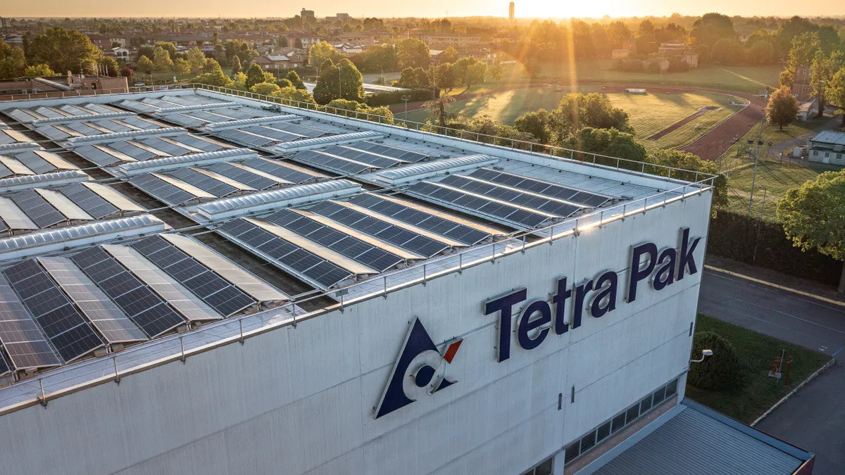 Tetra Pak building with solar panels on top