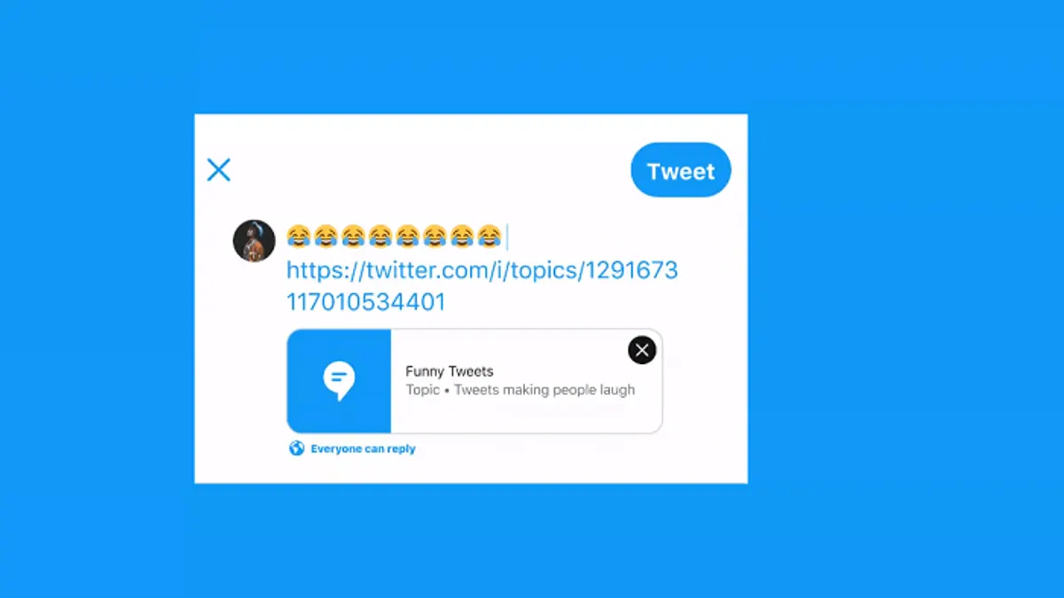 Twitter topics listing