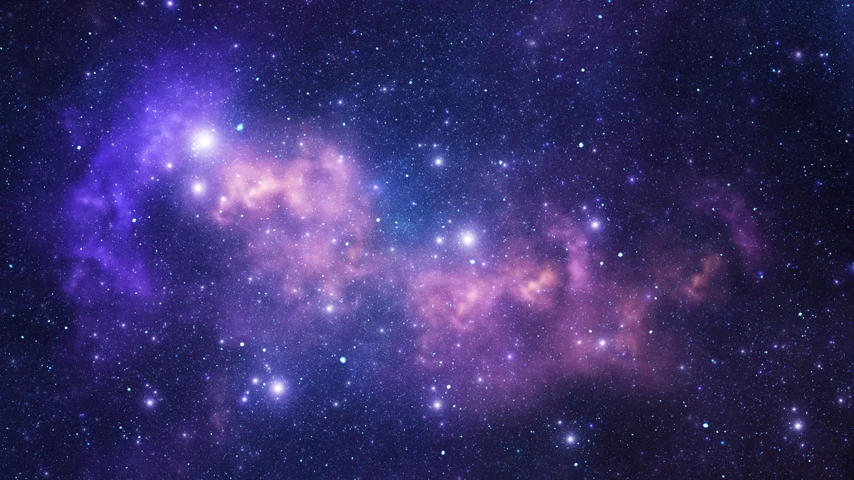 Space stars and nebula as purple abstract background