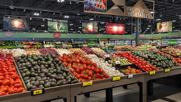 Produce section at a grocery store