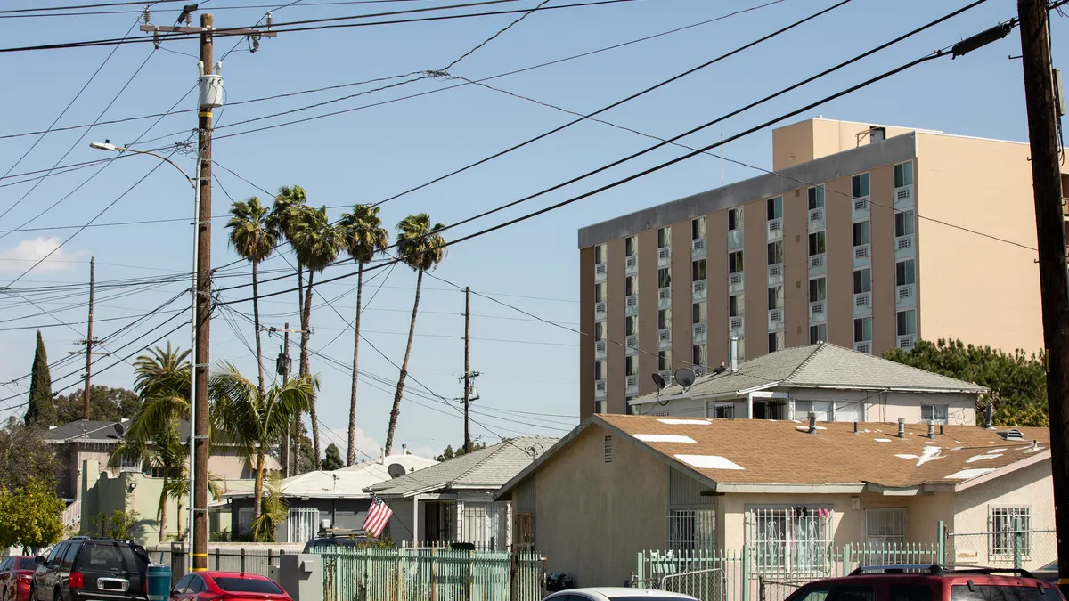 A neighborhood in Compton, Calif., is pictured