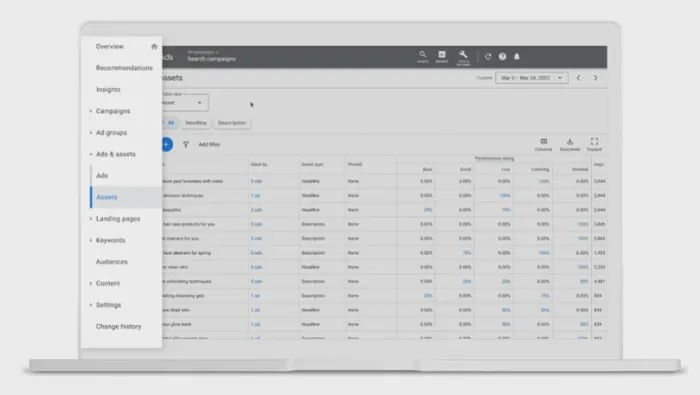 Google ad assets