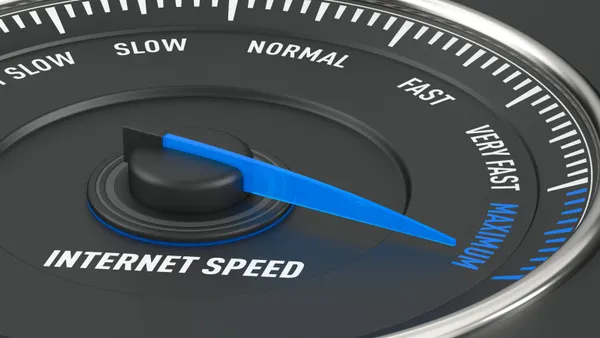Speed meter portraying internet speed