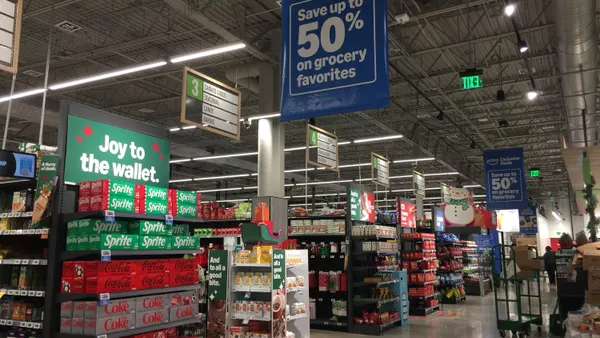 Aisles in a supermarket