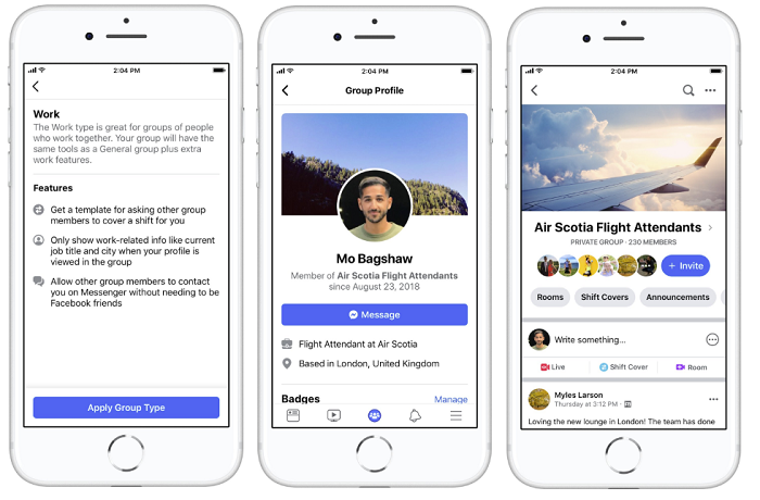 Facebook work groups