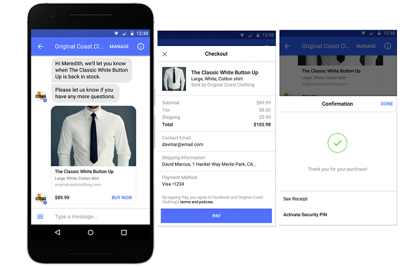 Facebook Messenger ad example