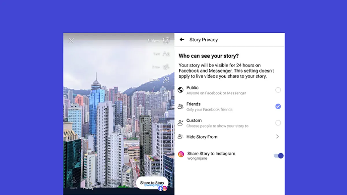 Facebook Stories Crosspost Instagram