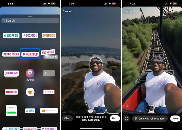 Instagram Backdrop sticker