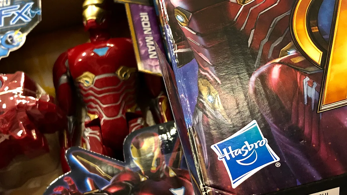 Close-up of Hasbro toys with brand