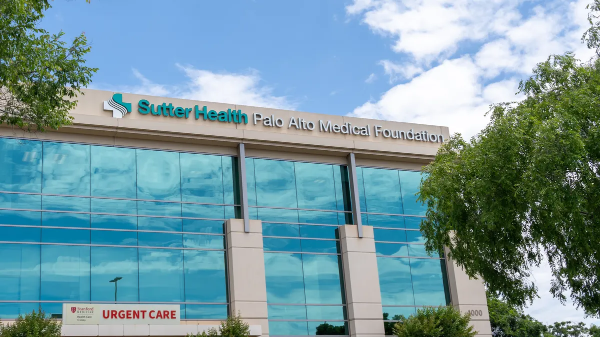 Sutter Health Palo Alto Medical Foundation hospital entrance in California