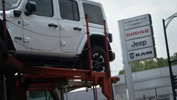 A car dealership sign