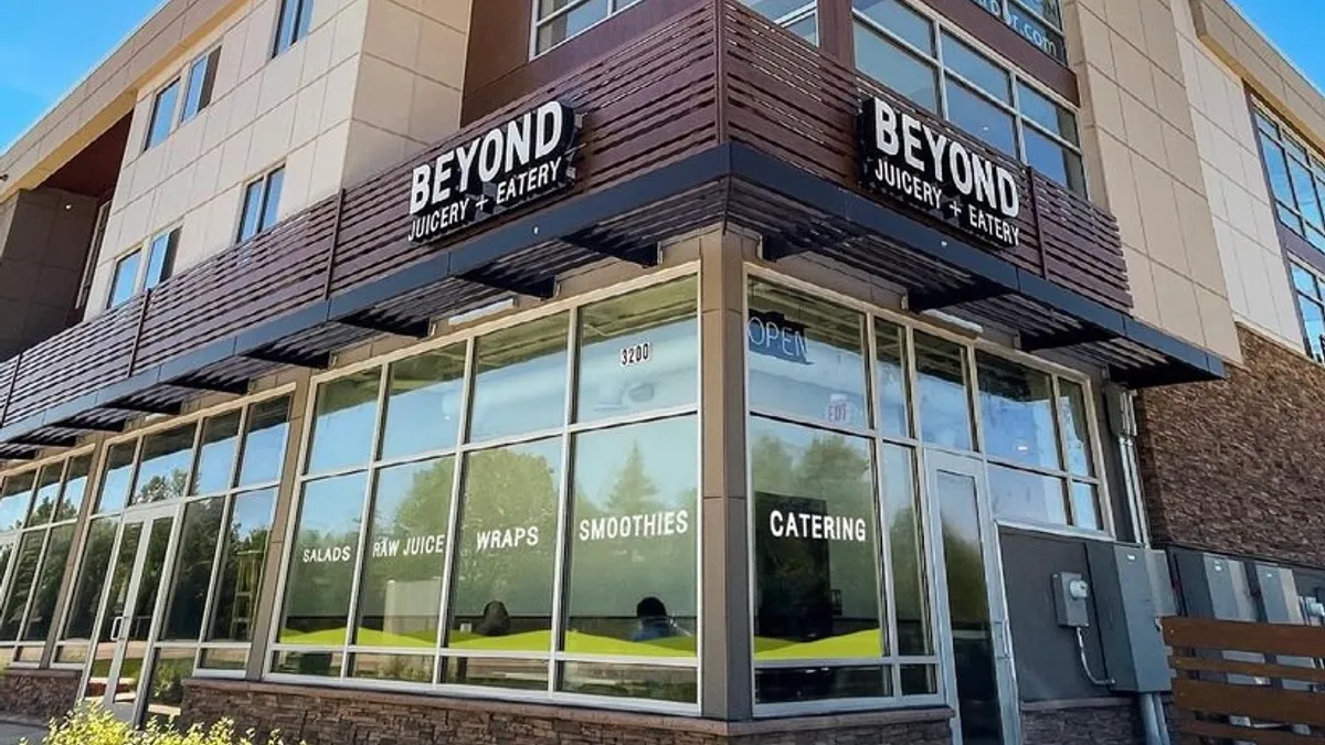 An exterior shot of a Beyond Juicery