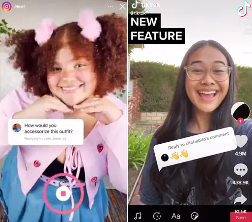 TikTok/IG reply with video