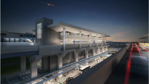 rendering aerial view of new stations