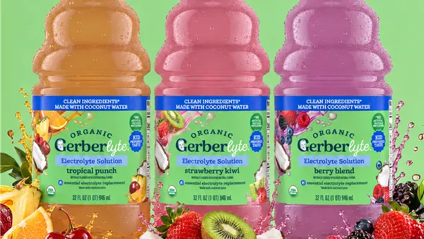 Bottles of Nestle's new Gerberlyte beverage.