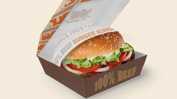 A marketing image for Burger King's reworked Whopper