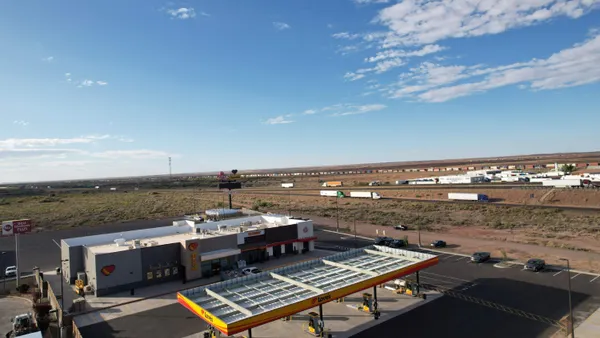 A Love's travel stop in Arizona with blue sky in the background.