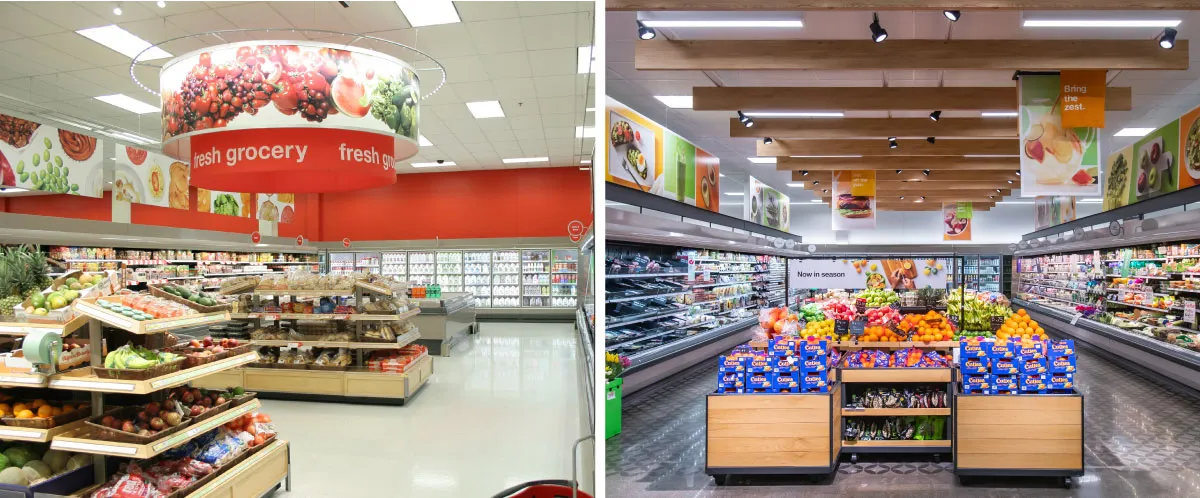 Before and after photos of Target&#x27;s upgraded produce section